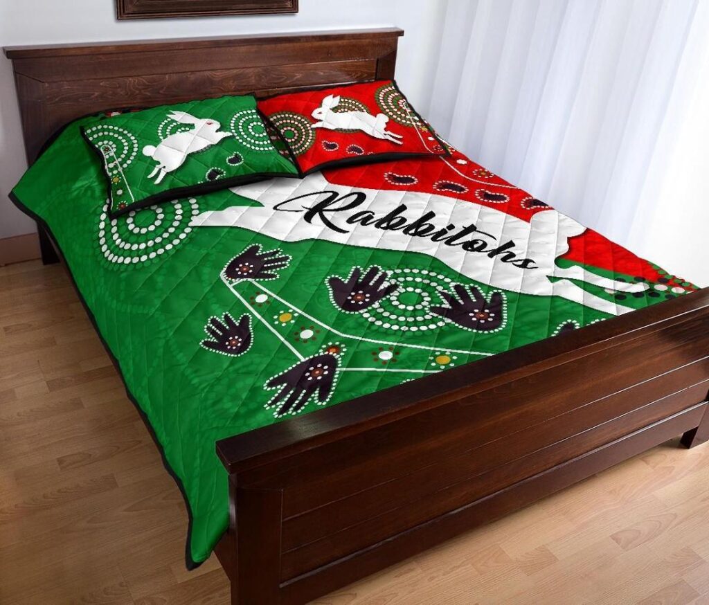NRL Rabbitohs Forever Quilt Bed Set Indigenous