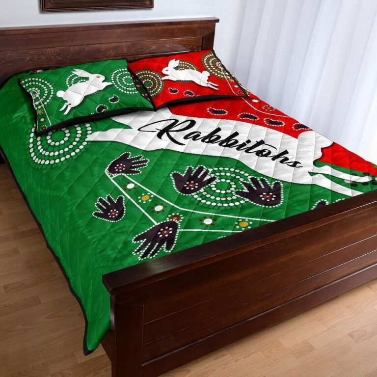 NRL Rabbitohs Forever Quilt Bed Set Indigenous