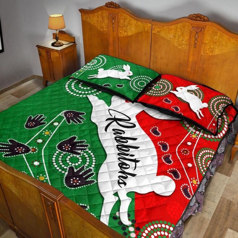 NRL Rabbitohs Forever Quilt Bed Set Indigenous