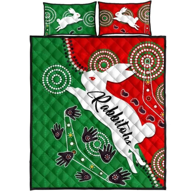 NRL Rabbitohs Forever Quilt Bed Set Indigenous