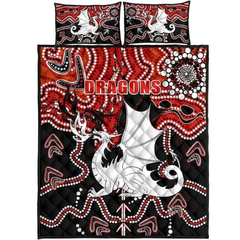NRL Dragons Quilt Bed Set St. George Indigenous Limited