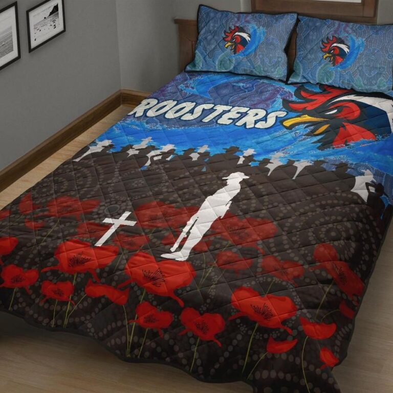 NRL Sydney Roosters Aboriginal Quilt Bed Set Prairie Style