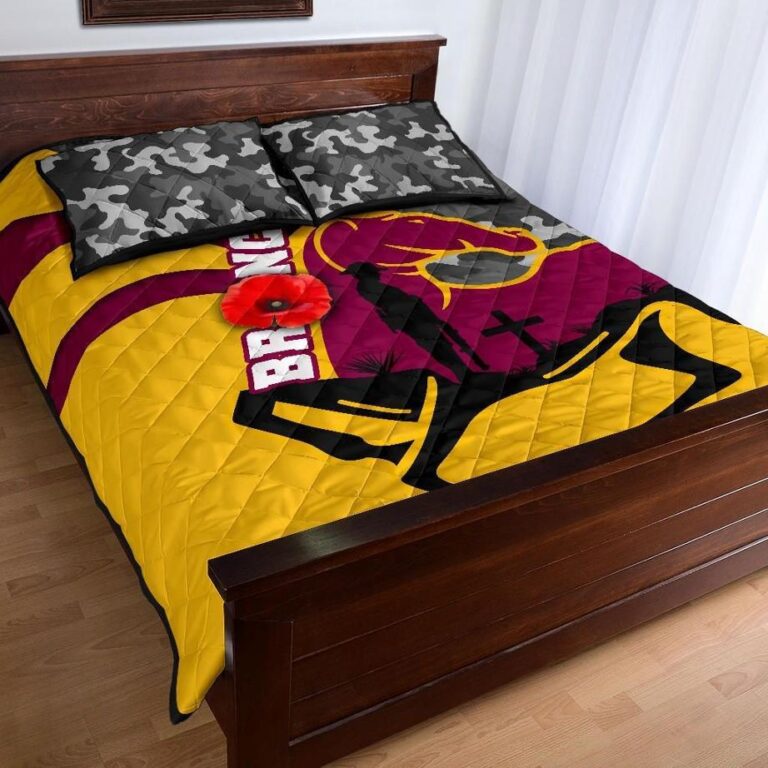 NRL Brisbane Broncos Quilt Bed Set Anzac Day - Camo Style