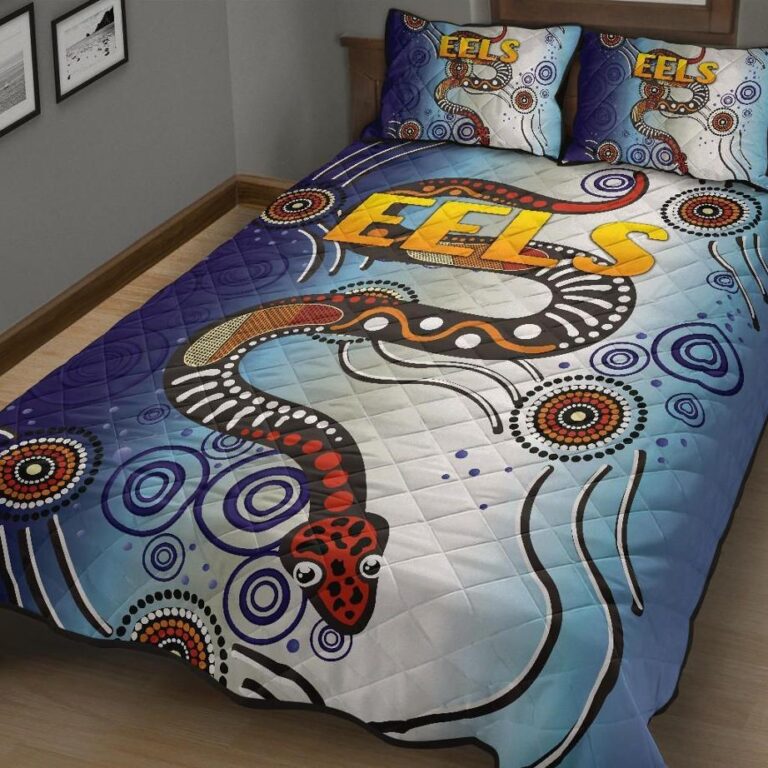 NRL Parramatta Quilt Bed Set Eels Simple Indigenous