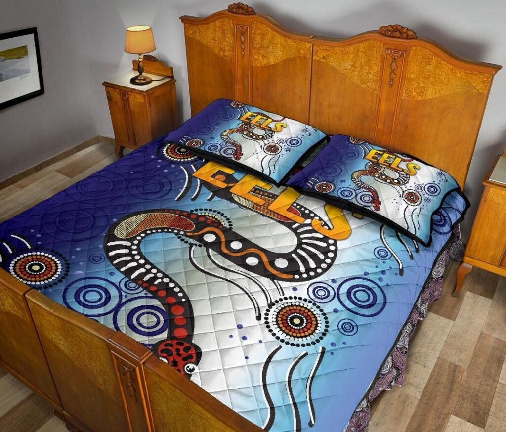 NRL Parramatta Quilt Bed Set Eels Simple Indigenous