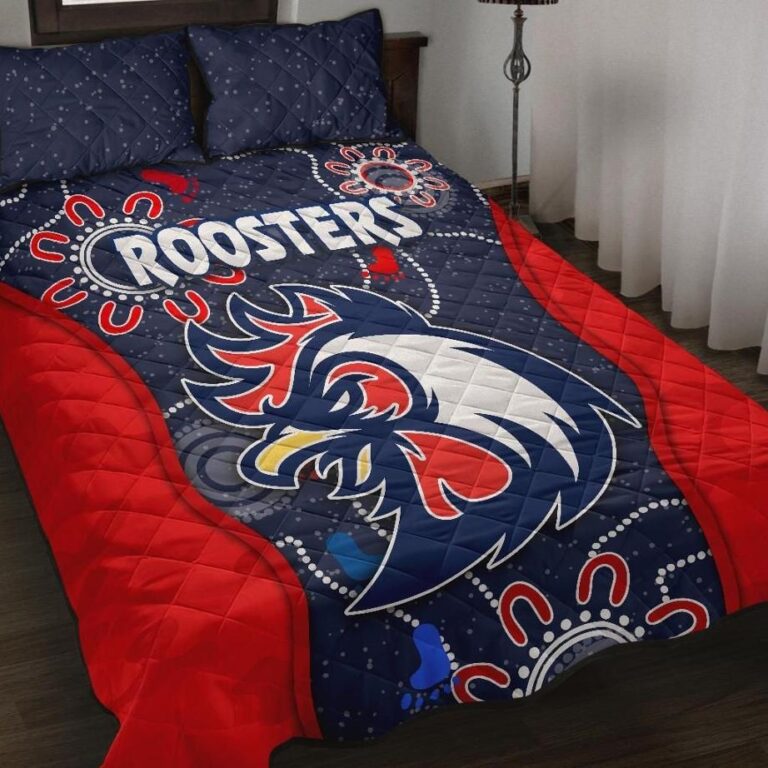 NRL Sydney Quilt Bed Set Roosters Anzac Day Unique Indigenous