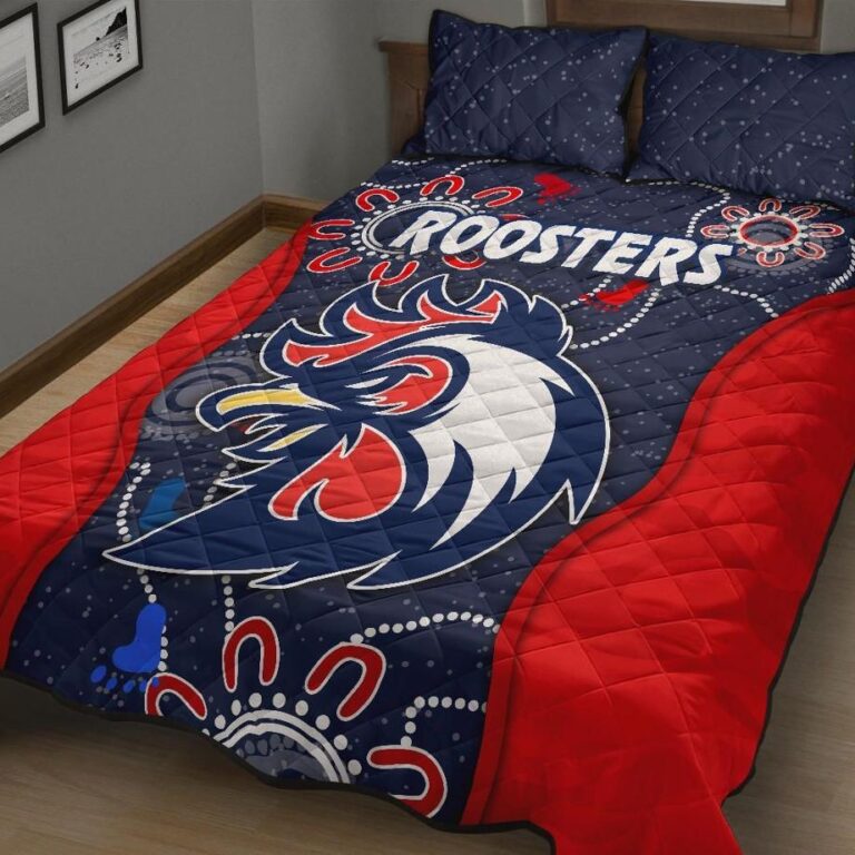 NRL Sydney Quilt Bed Set Roosters Anzac Day Unique Indigenous