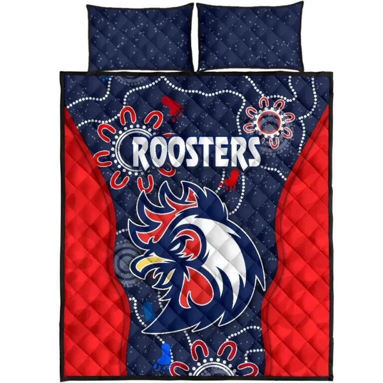NRL Sydney Quilt Bed Set Roosters Anzac Day Unique Indigenous