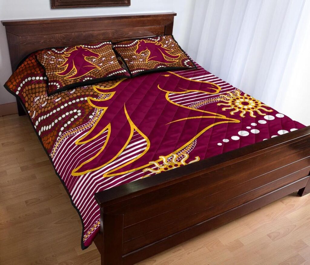 NRL Broncos Super Quilt Bed Set Indigenous Brisbane