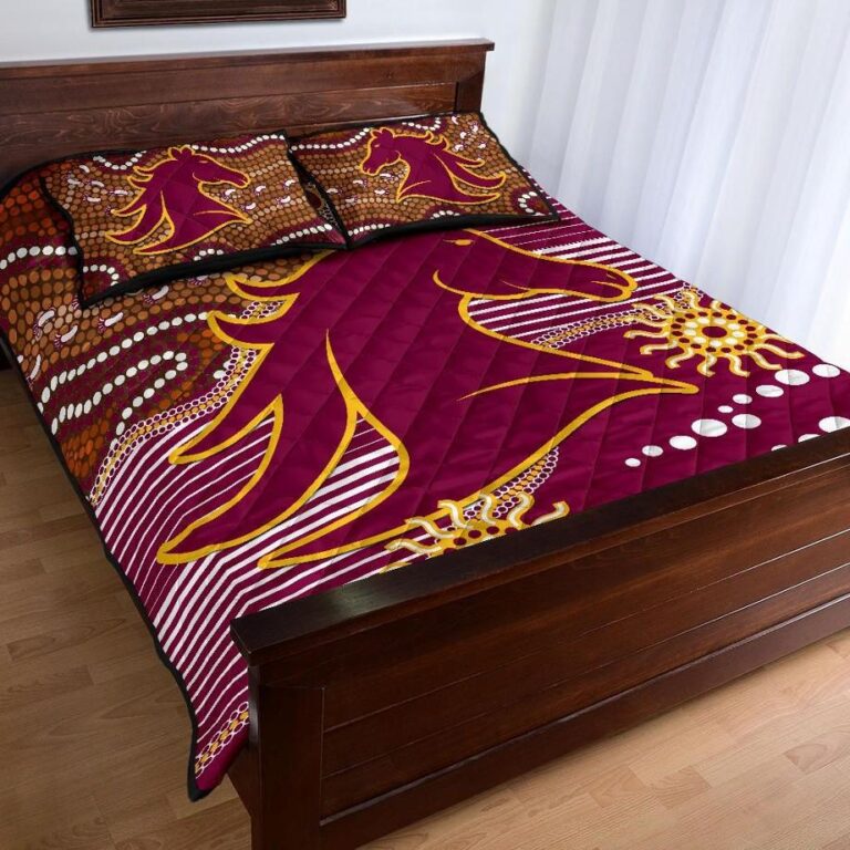 NRL Broncos Super Quilt Bed Set Indigenous Brisbane