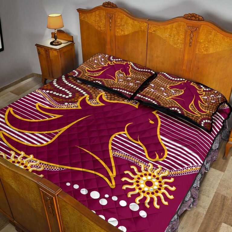 NRL Broncos Super Quilt Bed Set Indigenous Brisbane