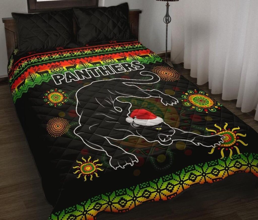 NRL Penrith Panthers Christmas Quilt Bed Set Indigenous