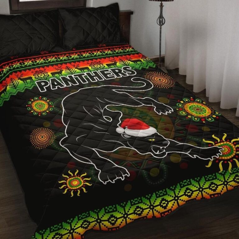 NRL Penrith Panthers Christmas Quilt Bed Set Indigenous