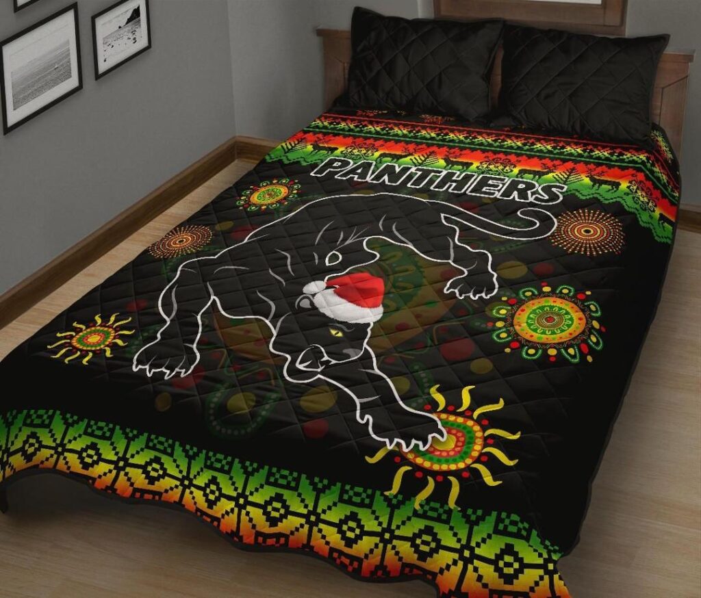NRL Penrith Panthers Christmas Quilt Bed Set Indigenous
