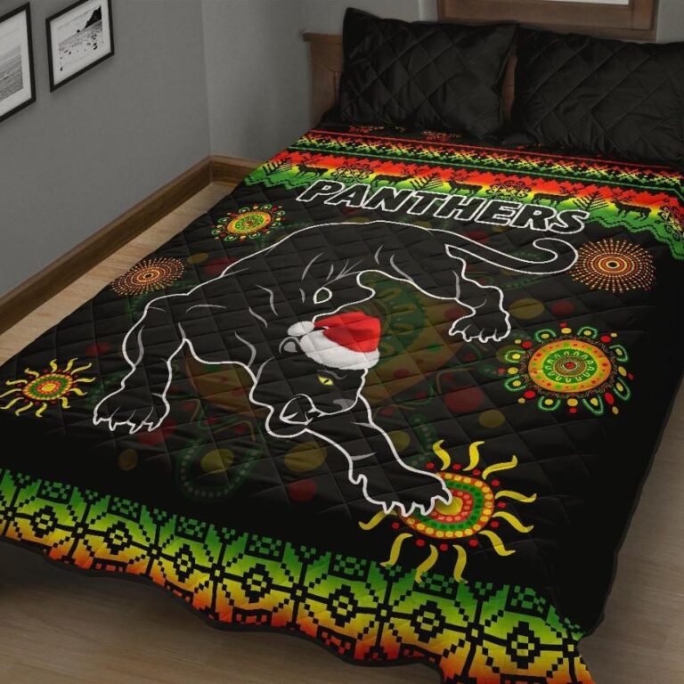 NRL Penrith Panthers Christmas Quilt Bed Set Indigenous