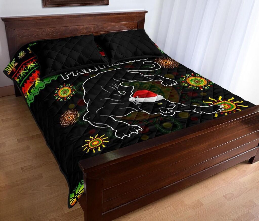 NRL Penrith Panthers Christmas Quilt Bed Set Indigenous