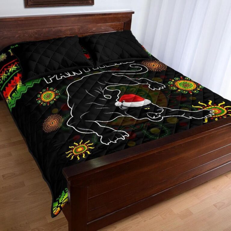 NRL Penrith Panthers Christmas Quilt Bed Set Indigenous