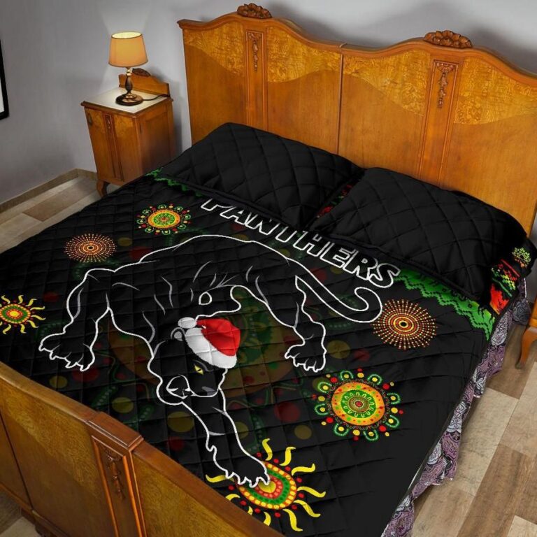 NRL Penrith Panthers Christmas Quilt Bed Set Indigenous