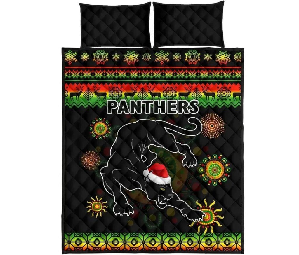NRL Penrith Panthers Christmas Quilt Bed Set Indigenous