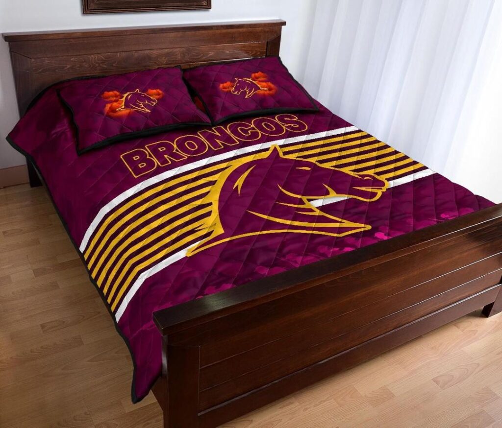 NRL Brisbane Broncos Quilt Bed Set Anzac Day Simple Style - Full Maroon
