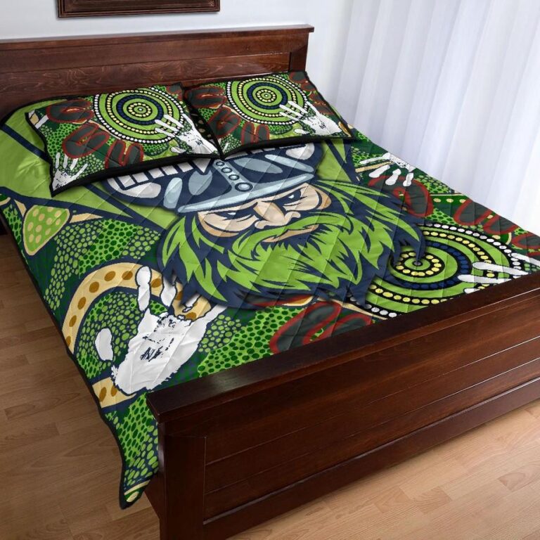 NRL Raiders Quilt Bed Set Canberra Indigenous