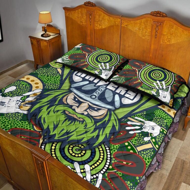 NRL Raiders Quilt Bed Set Canberra Indigenous