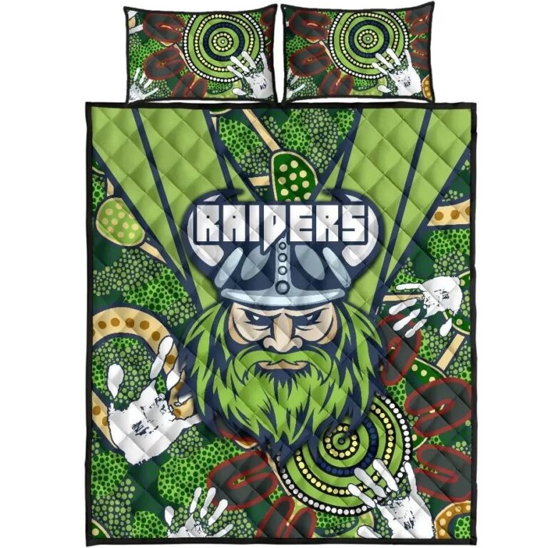 NRL Raiders Quilt Bed Set Canberra Indigenous