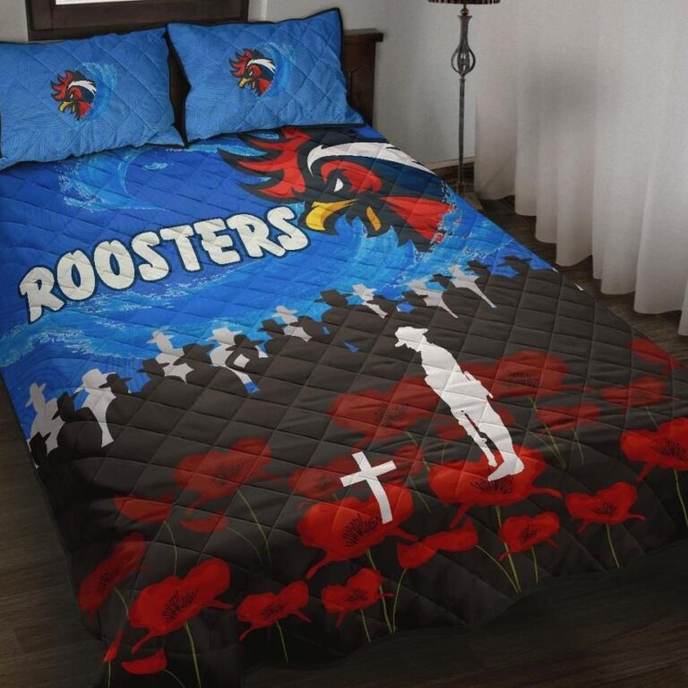 NRL Sydney Roosters Quilt Bed Set Prairie Style