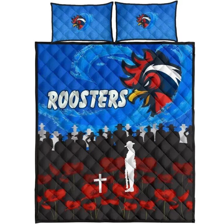 NRL Sydney Roosters Quilt Bed Set Prairie Style