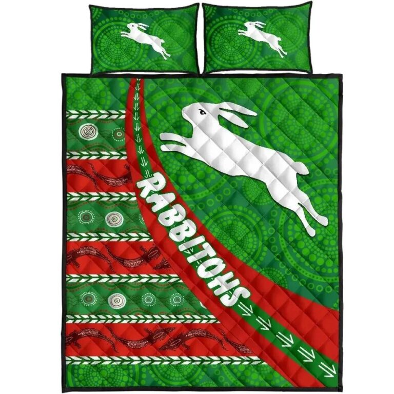 NRL South Sydney Rabbitohs Aboriginal Quilt Bed Set Victorian Vibes
