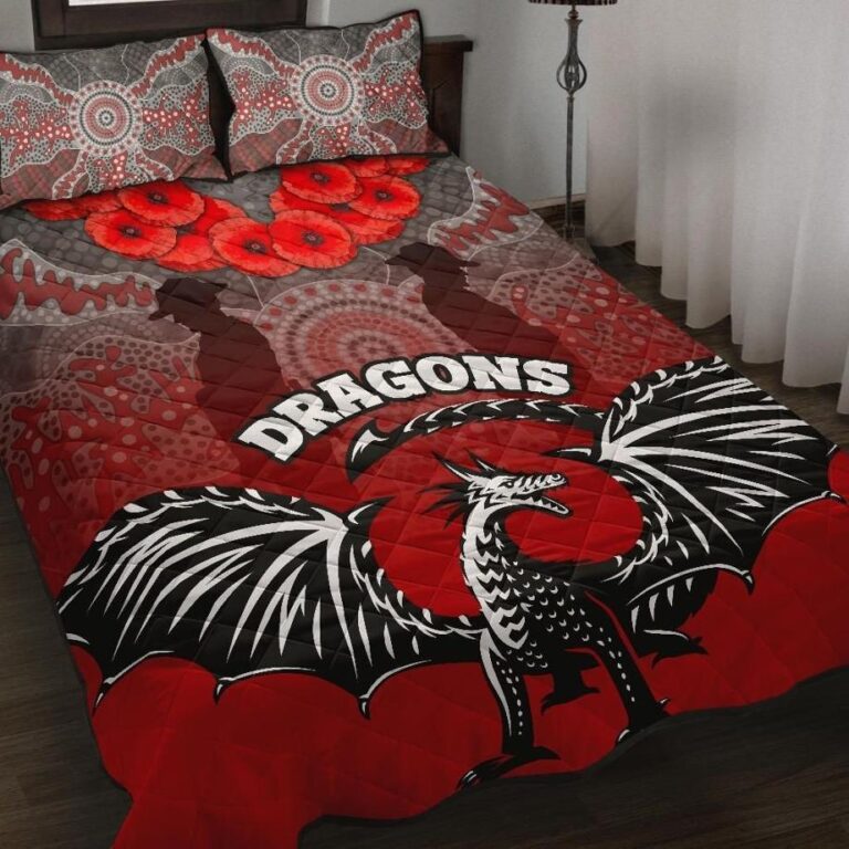 NRL Dragons Quilt Bed Set St. George Anzac Day