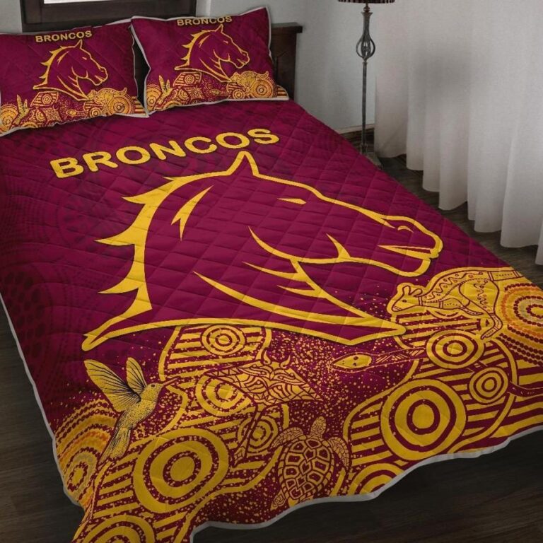 NRL Brisbane Quilt Bed Set Broncos Indigenous