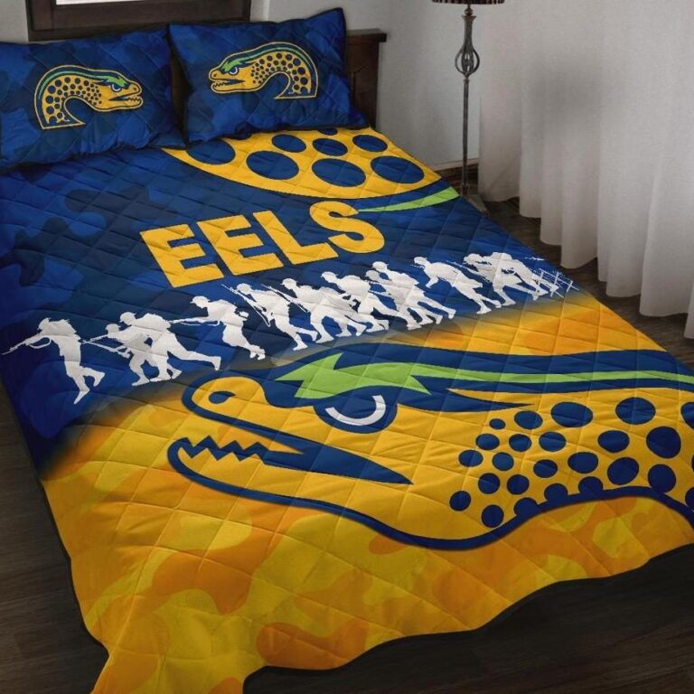 NRL Parramatta Quilt Bed Set Eels Anzac Vibes