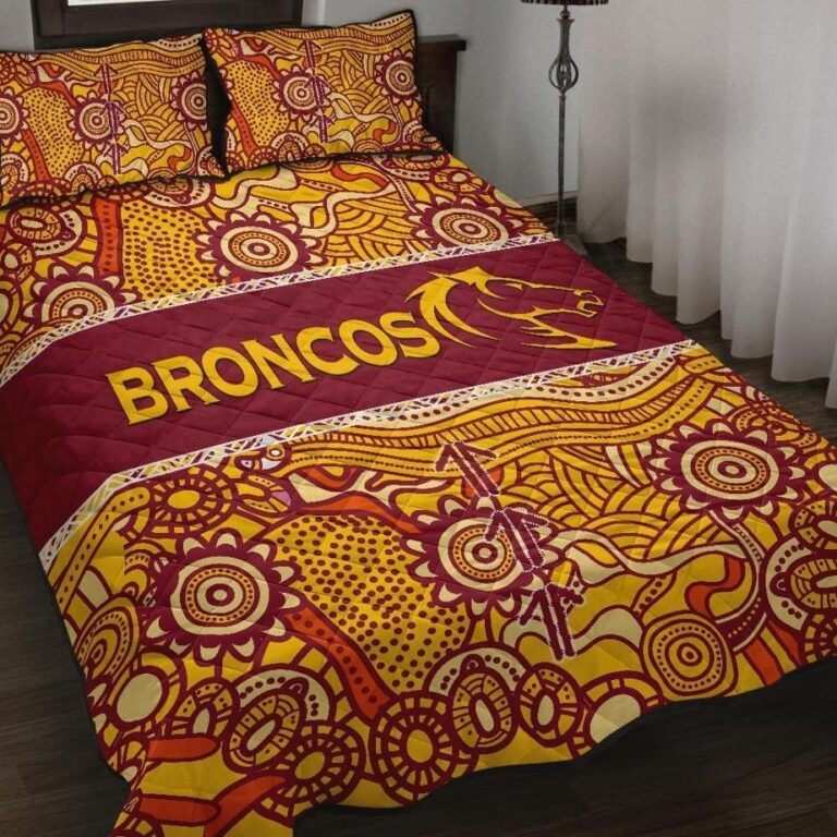 NRL Brisbane Broncos Quilt Bed Set Aboriginal Patterns