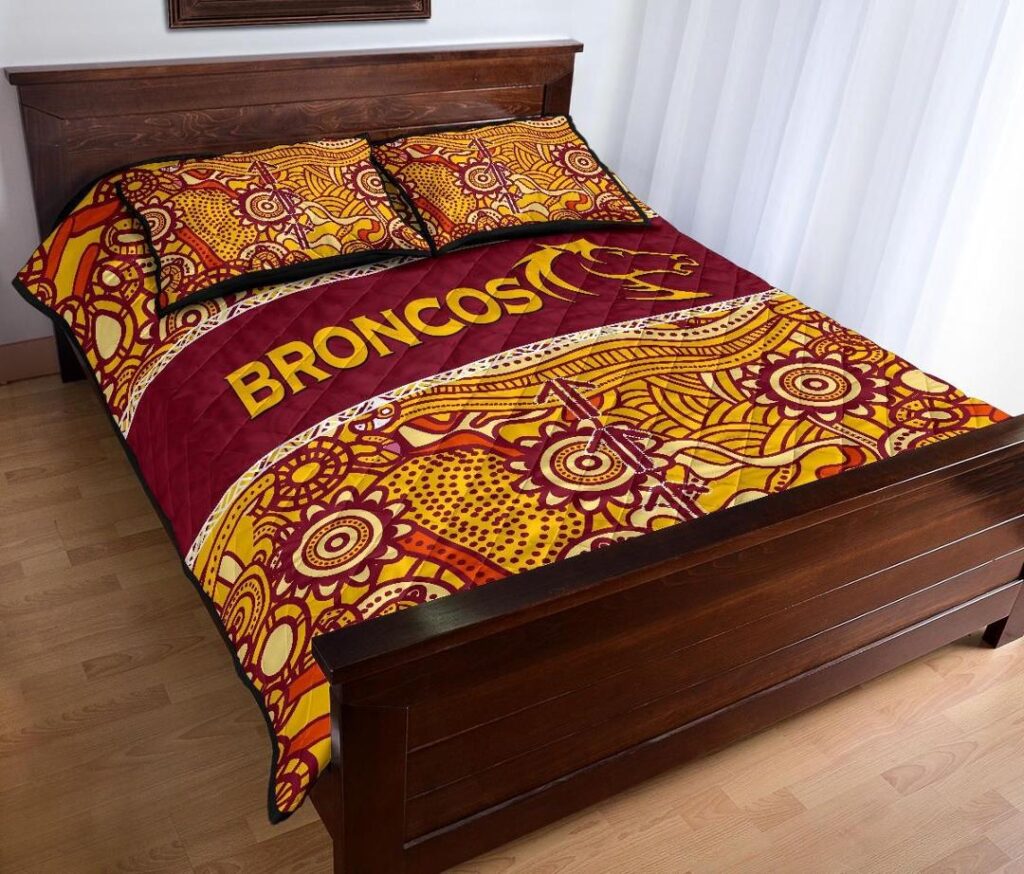 NRL Brisbane Broncos Quilt Bed Set Aboriginal Patterns