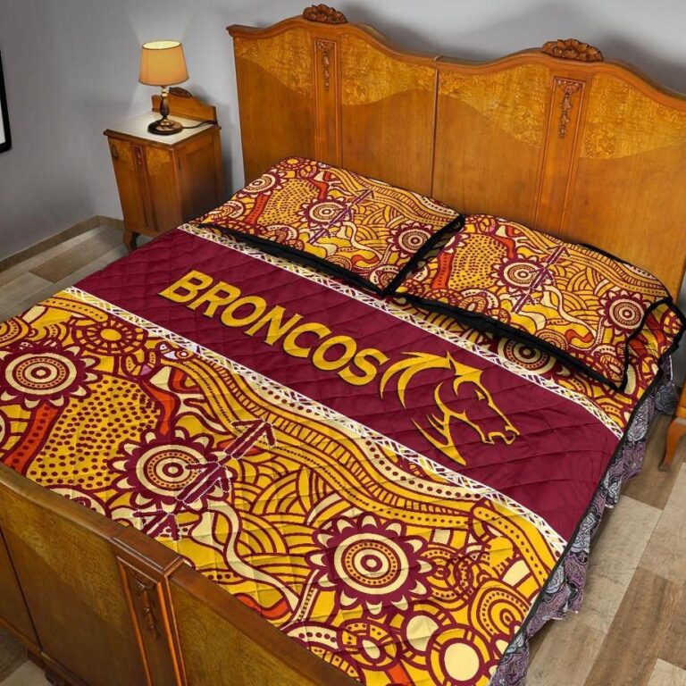 NRL Brisbane Broncos Quilt Bed Set Aboriginal Patterns