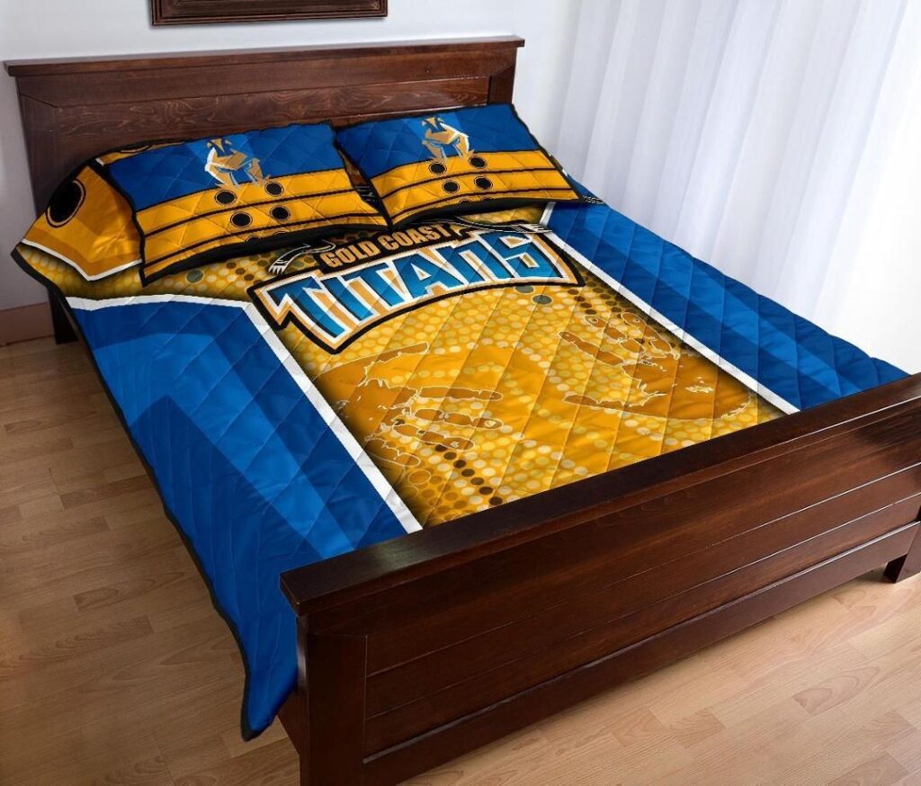 NRL Titans Quilt Bed Set Gold Coast Aboriginal Armor Version