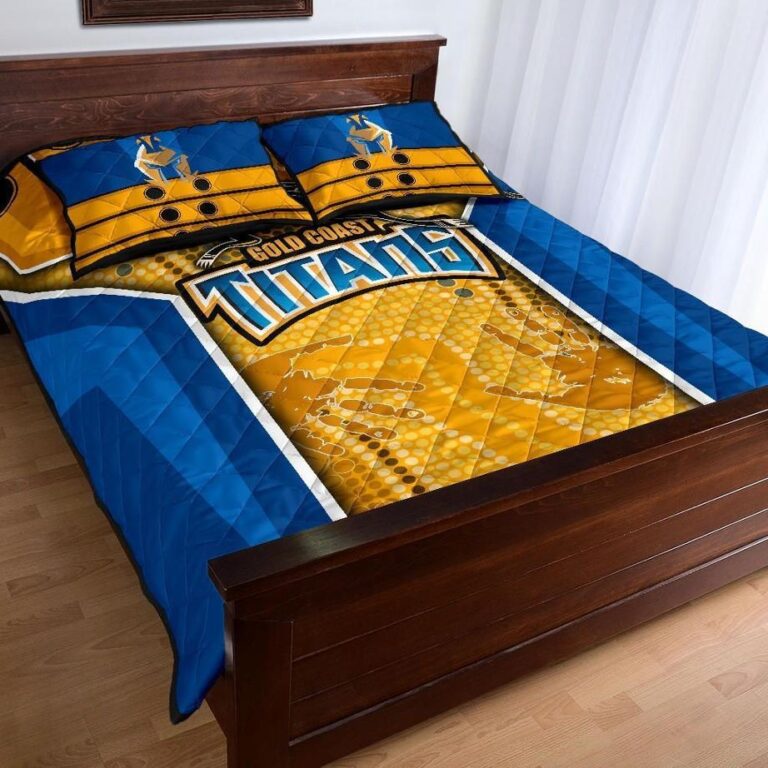 NRL Titans Quilt Bed Set Gold Coast Aboriginal Armor Version