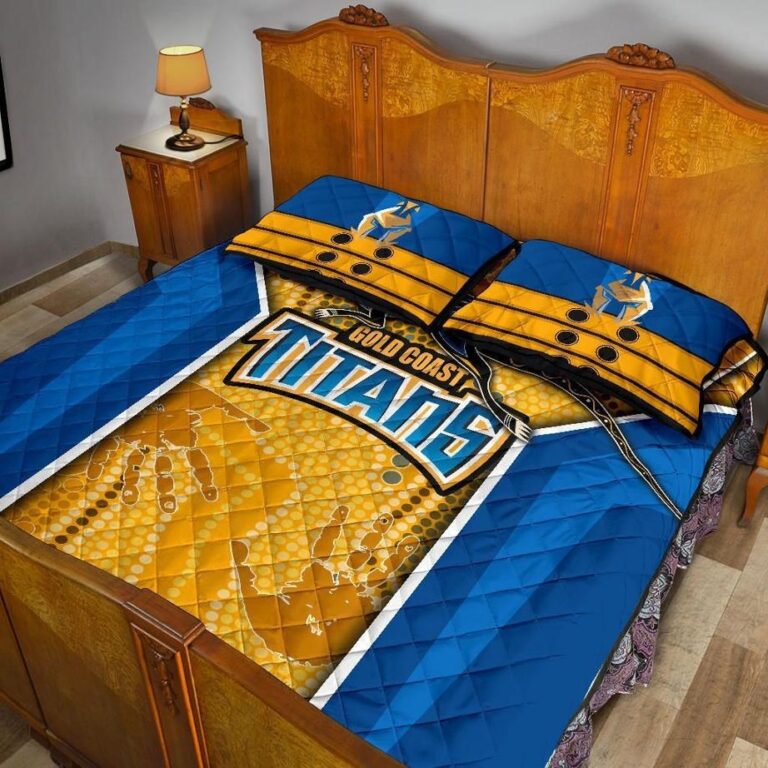 NRL Titans Quilt Bed Set Gold Coast Aboriginal Armor Version