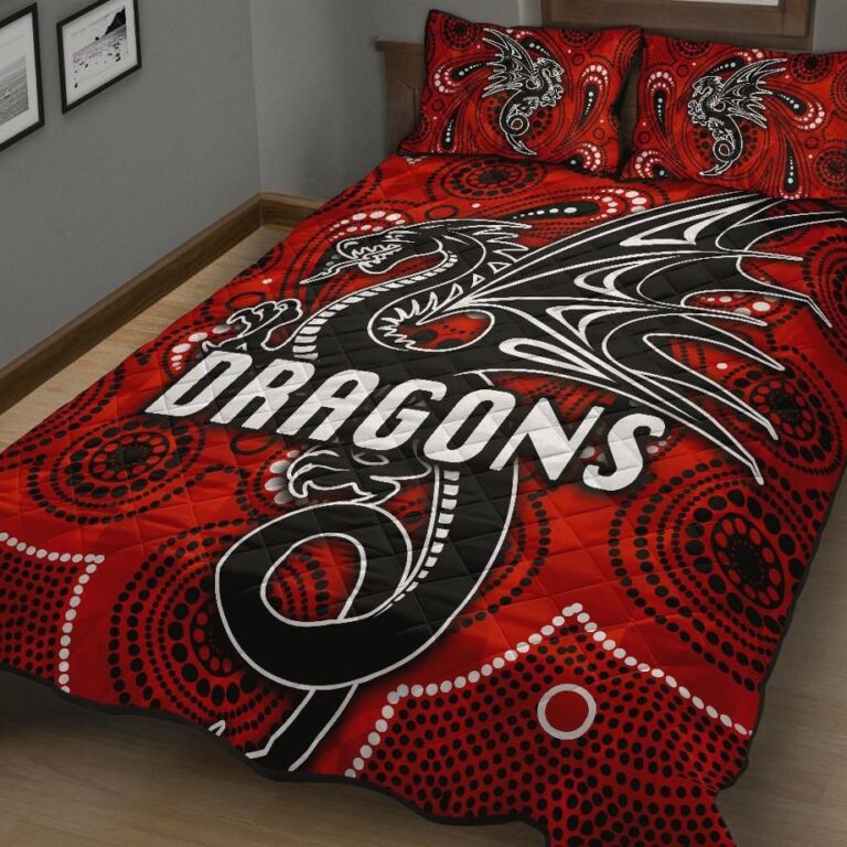 NRL St. George Dragons Quilt Bed Set Simple Indigenous