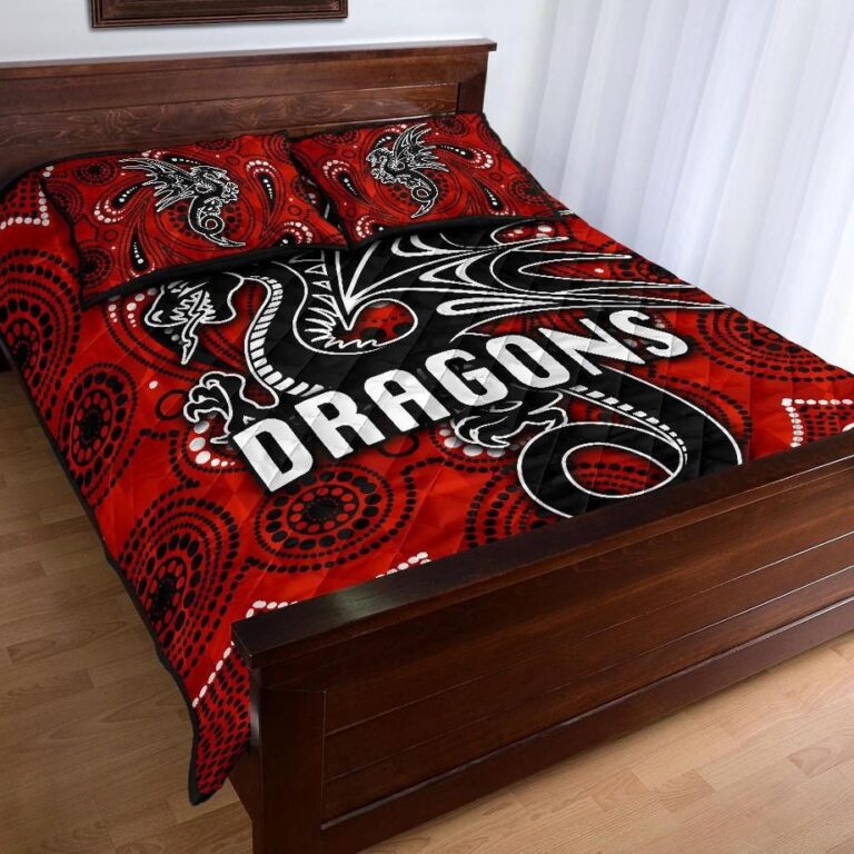 NRL St. George Dragons Quilt Bed Set Simple Indigenous