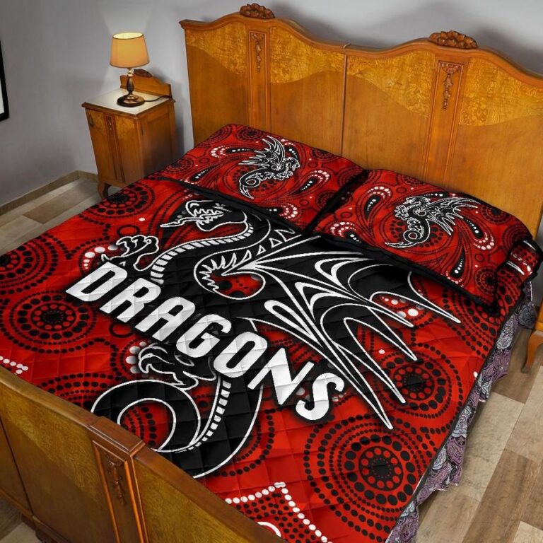 NRL St. George Dragons Quilt Bed Set Simple Indigenous