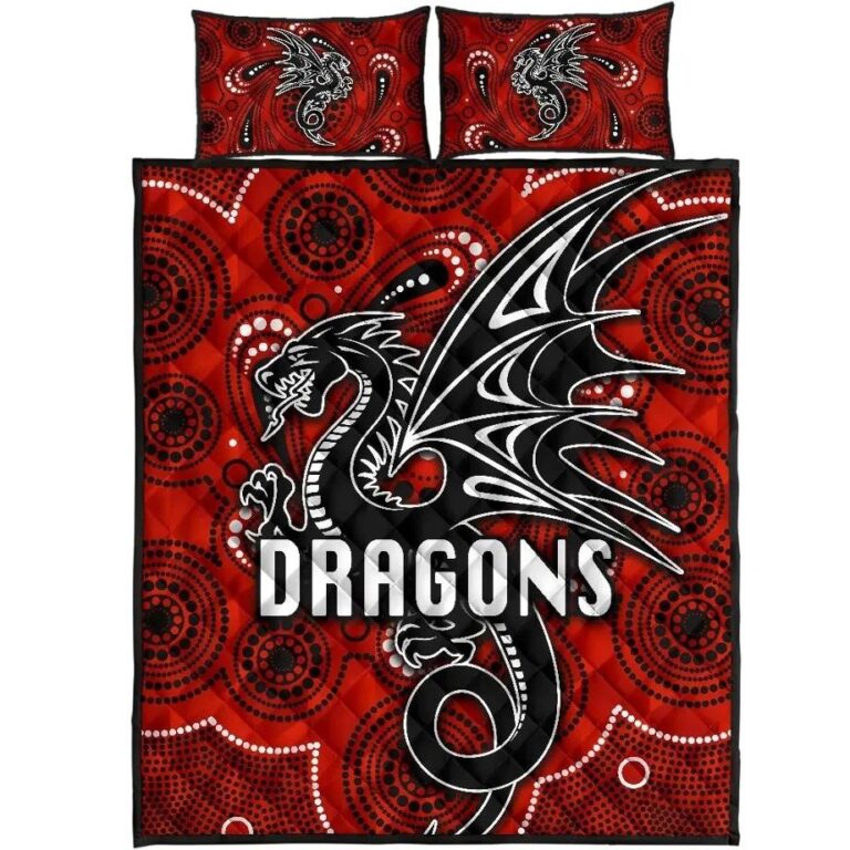 NRL St. George Dragons Quilt Bed Set Simple Indigenous