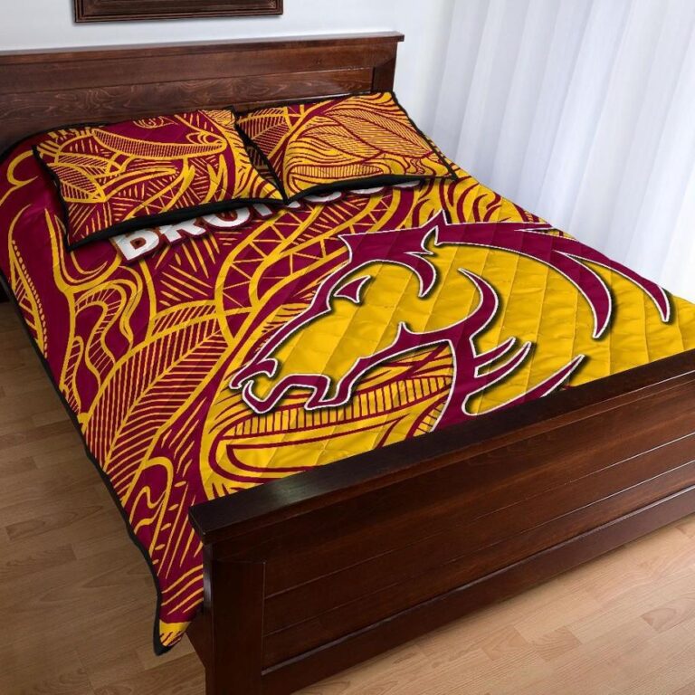 NRL Brisbane Broncos Quilt Bed Set Tribal Style