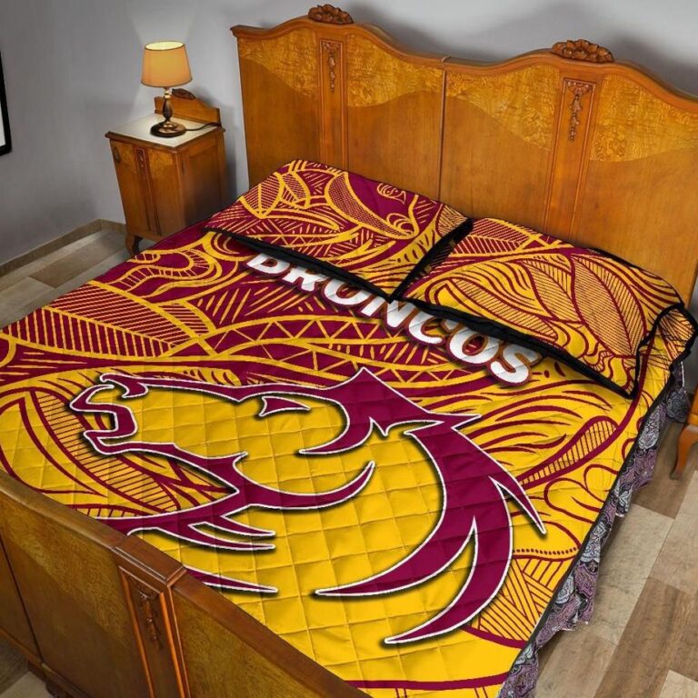 NRL Brisbane Broncos Quilt Bed Set Tribal Style