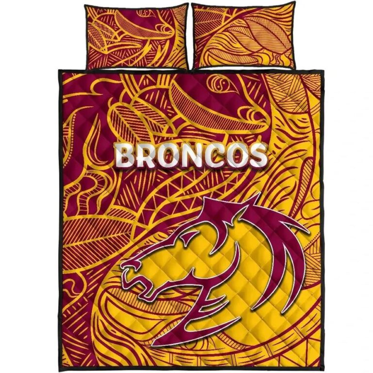 NRL Brisbane Broncos Quilt Bed Set Tribal Style