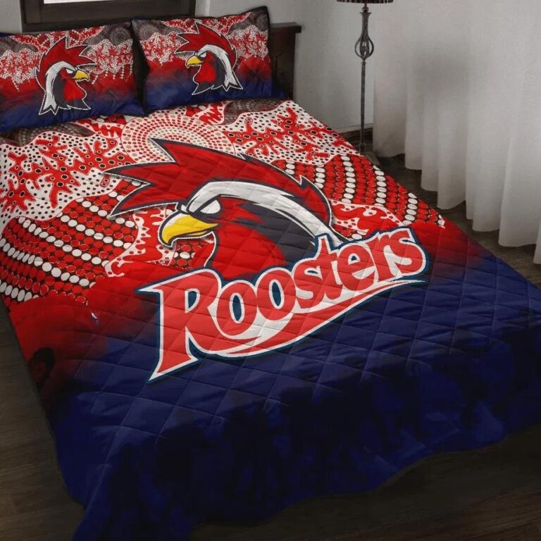 NRL Roosters Quilt Bed Set Anzac Day Aboriginal