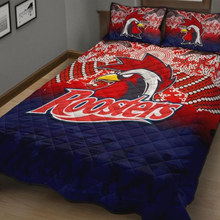 NRL Roosters Quilt Bed Set Anzac Day Aboriginal