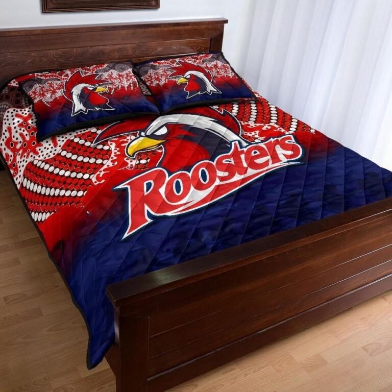 NRL Roosters Quilt Bed Set Anzac Day Aboriginal