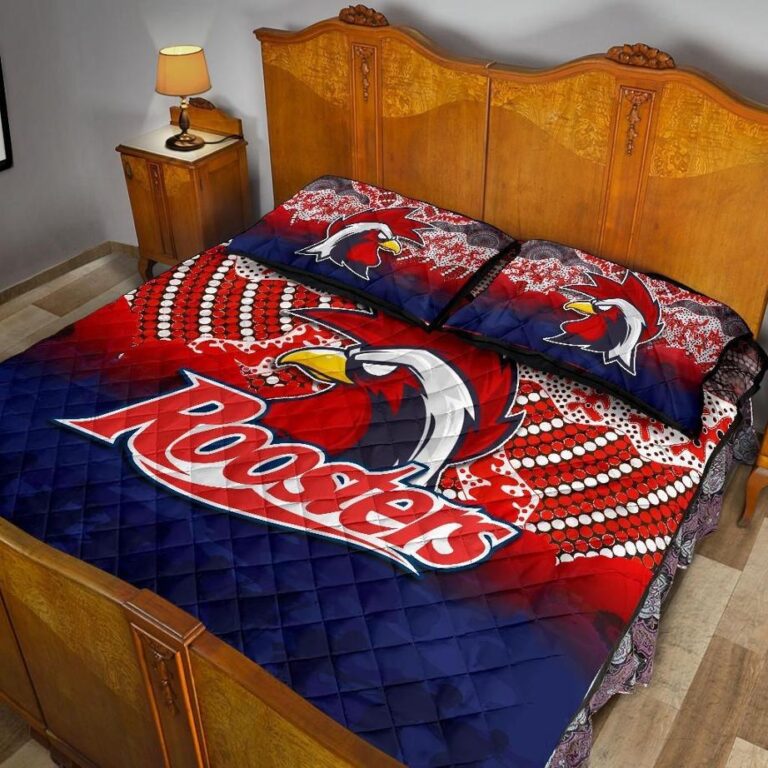 NRL Roosters Quilt Bed Set Anzac Day Aboriginal